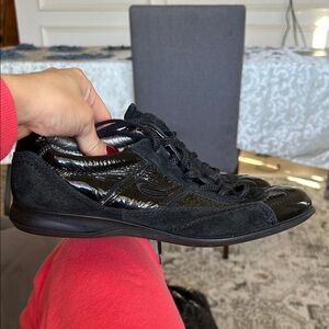 Ecco Black Patent Leather Sneakers Shine Everyday Shoes